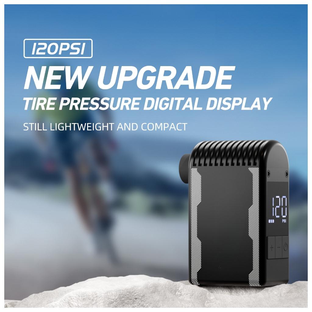 A2S MTB Road Tire 120 PSI Portable Pocket Bike Electric Air Pump Tire Pressure Digital Display Mini Fast Compressor