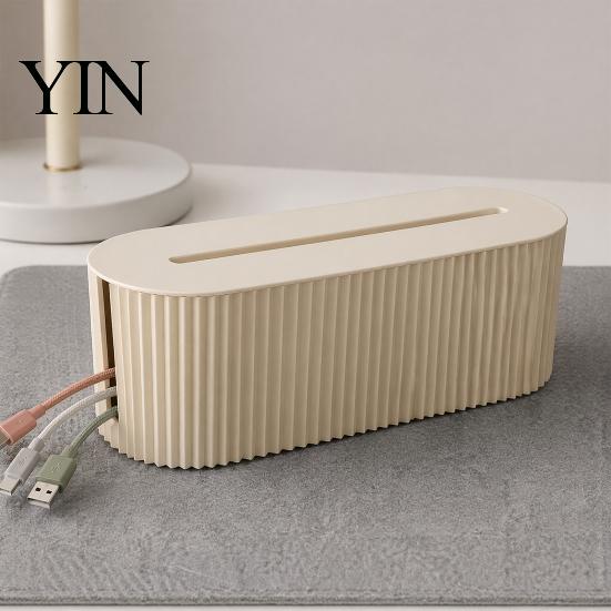 Cable Concealer Case Management Box, with Cover, Power Strip And Electrical Cord Box Organizer, for Home Office Desktop Wire Storage