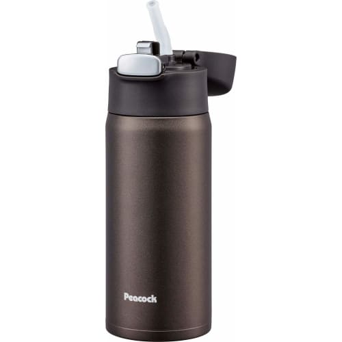 

The-peacock Thermos Industry (The-peacock) Peacock Water Bottle, Mug Bottle, Brown, Insulated, 0.4L, Stainless Steel, Straw Type, APA-40 T