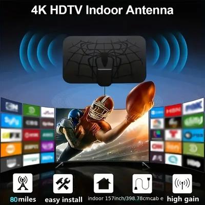 Tv Antenna Signal Amplifier 25db Adjustable Digital Tv Dtv Box Digital 3000 Miles Booster Active Indoor Car Boat Camper