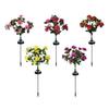 Red Azalea Flower Solar Powered Flower Stake Lights Pathway Decor Outdoor Pathway Lights