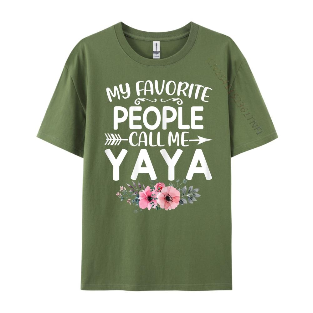 My Favorite People Call Me Yaya Cute Pink Floral Mothers Day Vintage T Shirt Unisex Unisexs Designer Clothes Alphabet