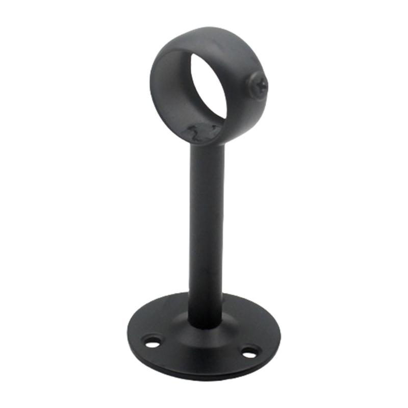 2 pièces Supports de Poteaux de Rideaux de Plafond Robustes en Acier Inoxydable Pour Tiges de 25x100mm Argent/Noir