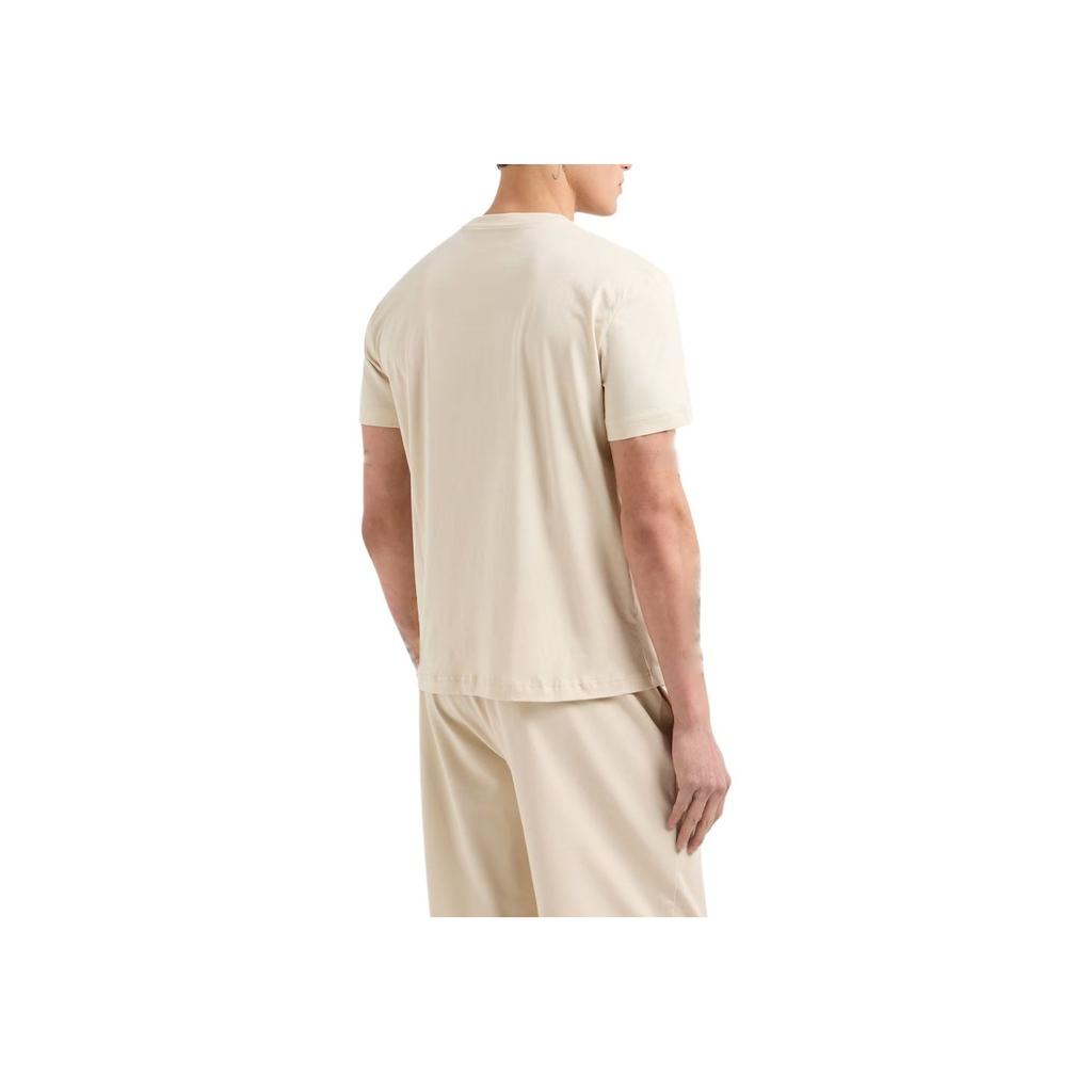 Emporio Armani Ea7 Transparent Cotton Crew Neck Short Sleeve T-Shirt Men Tops Beige 7M000224-AF10375-U1079