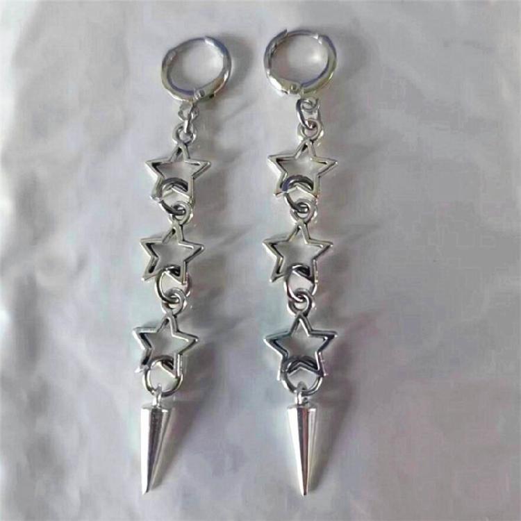 Boucles d'oreilles Étoile Métal Rétro avec Design Découpé Style Gothique Punk Longues Pendantes Boucles d'oreilles Mode pour Femmes