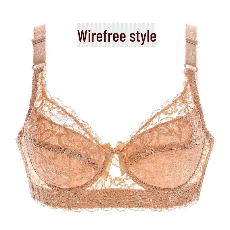 Plus Size Wireless Push-Up Lace Bra - Comfortable Support for Women