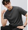 Warm Wool & Modal Men's Short Sleeve Sweater - Light Luxury Round Neck Knitwear for Spring and Autumn Commute