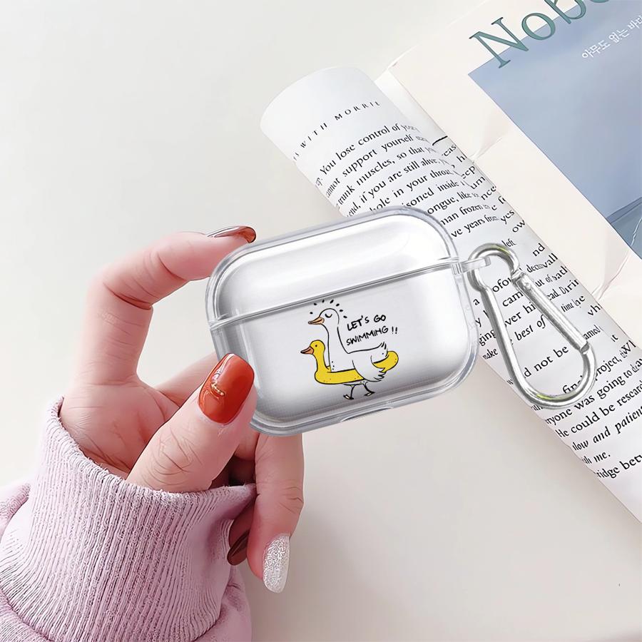 Cute Duck Dog Clear Earphone Cases Cover Case For Airpods 4 Pro2 Pro3 Pro 1 2 3