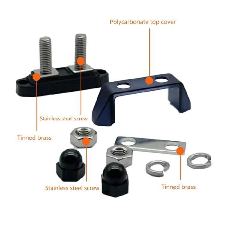 Bus Bar Terminal Block Power Stud Battery Power Junction Post Block 12-48V Metal