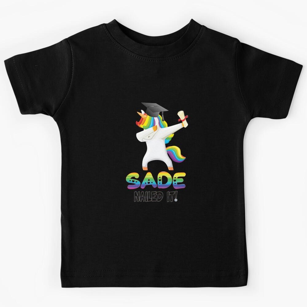 Sade Nailed It Dabbing Unicorn Graduate Kids T-Shirt 140