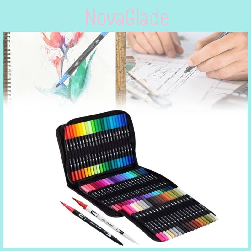 Premium 120 Color Dual Head Watercolor Brush Pens Washable Safe For Children Art Projects