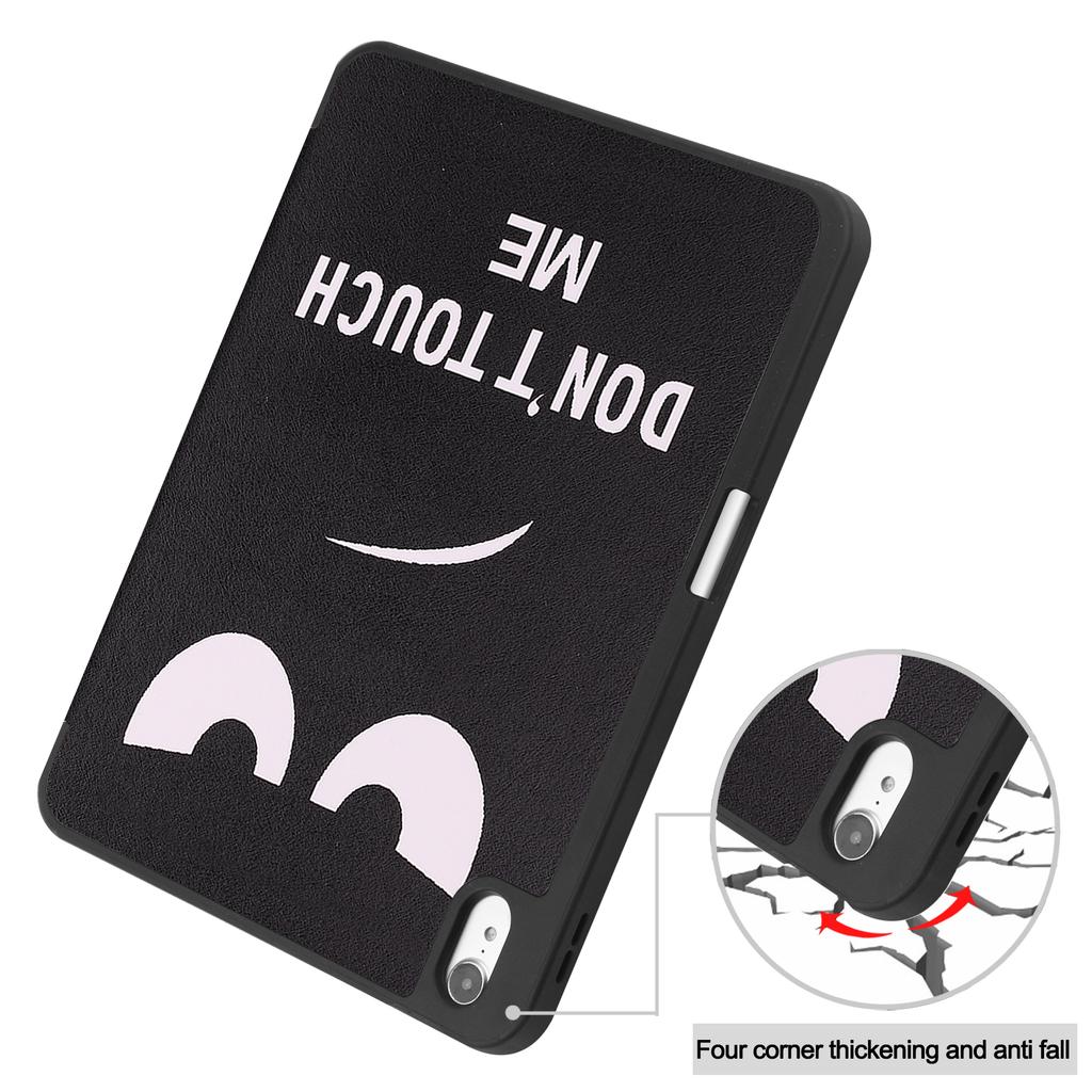 Für iPad (2025)/10.9 (2022) Tablet-Hülle mit Musterdruck, dreifach faltbar, mit Ständer, Leder + TPU-Abdeckung mit Stifthalter
