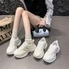 Leather platform dad shoes New autumn lightweight and breathable casual sports shoes