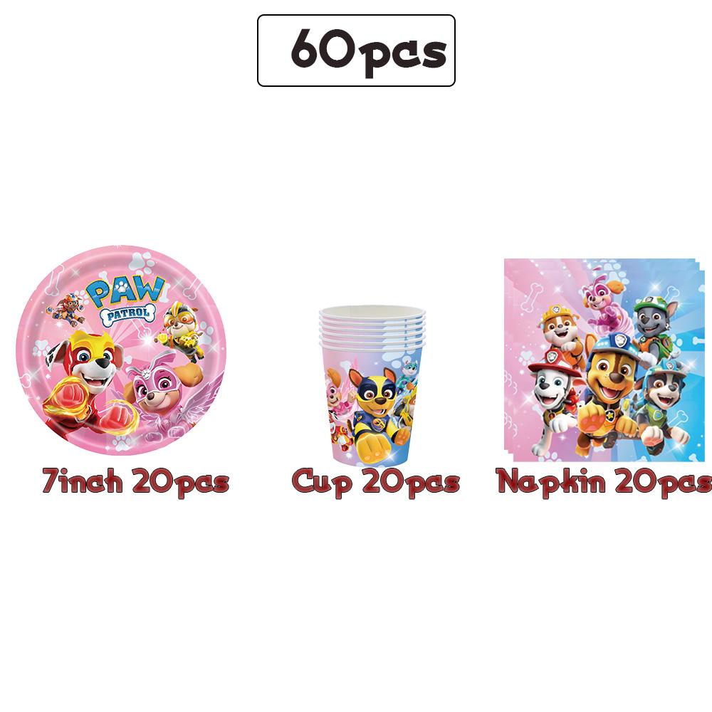 PAW Patrol Birth Date Decor Celebration Supplies Birth Date Celebration Disposable Tableware Collection Paper Board Napkin Balloon Infant Shower Decor