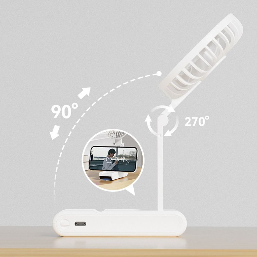 Display Screen Handheld Mini Fan Foldable Portable Desk Fan  Household Dormitory