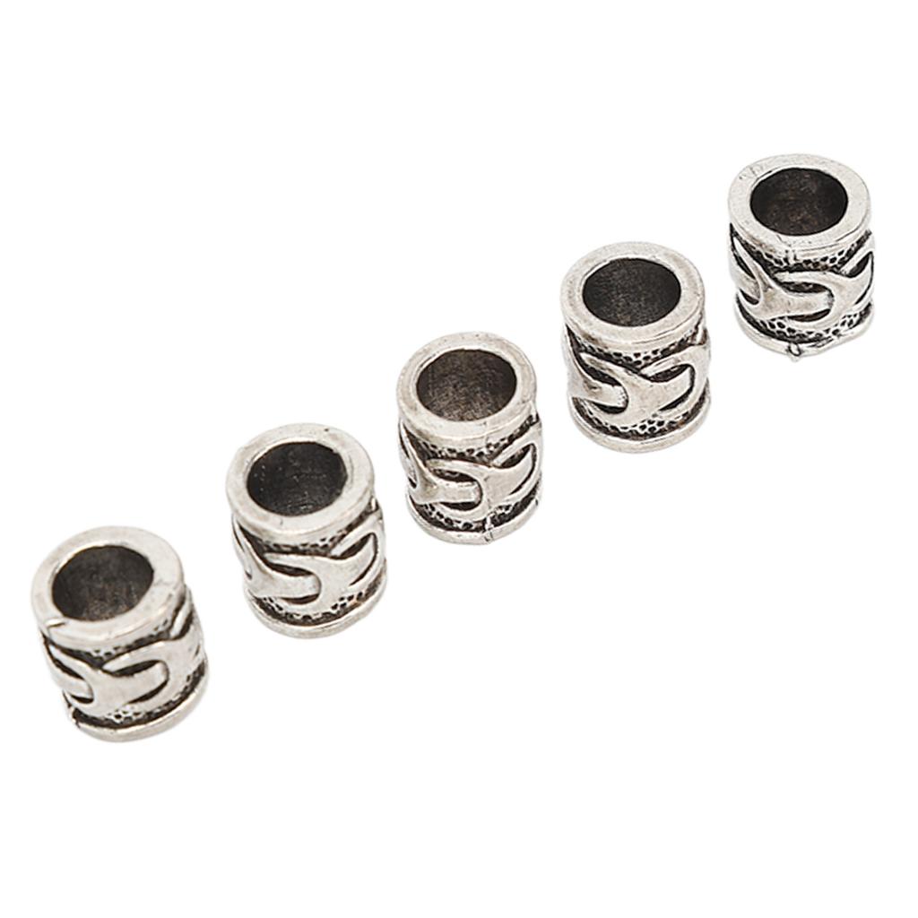 20pcs Alloy Beard Beads Retro Hair Tube Beads Jewelry DIY Pendant for Bracelet Necklace Making