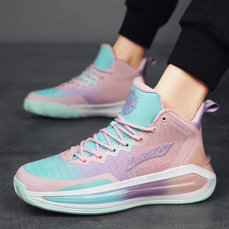 Men Breathable Basketball Shoes Women Lightweight Athletic Sports Sneaker Non-slip Original Wearable Training Basketball Boots