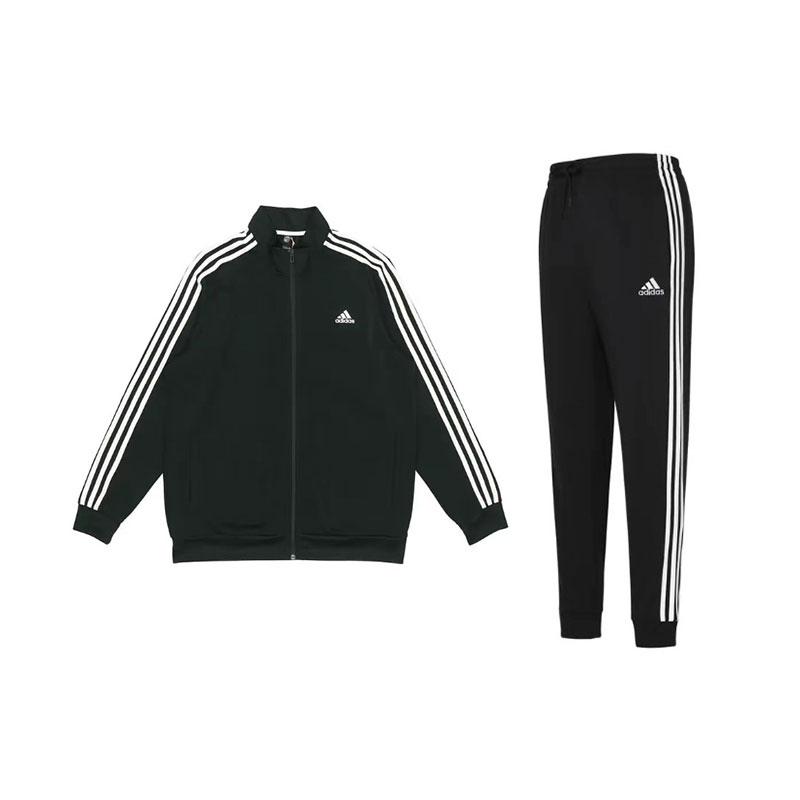 

Adidas Comfortable Jacket With Stand Collar And Loose Fit Long Pants Sports Suit Men Sportswear Black H46099+GK8831 S