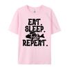 Eat Sleep Fish Repeat Tshirt Tops Shirts Cosie T Shirt Company T Shirt Mens Korean Fashion Black Design