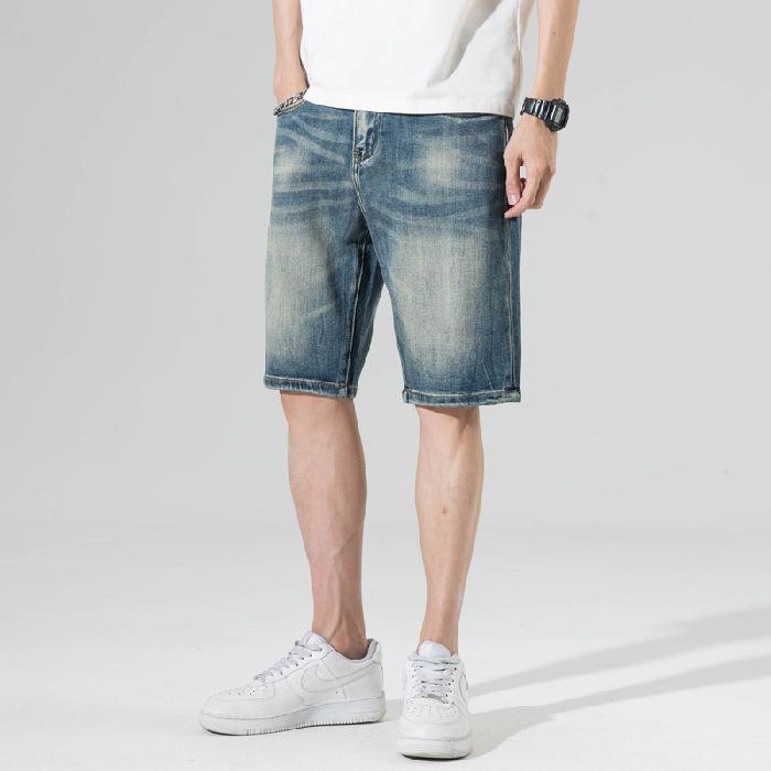 New Style of Men's Denim Shorts In Summer Thin Hong Kong Style Retro Versatile Mid-sized Pants