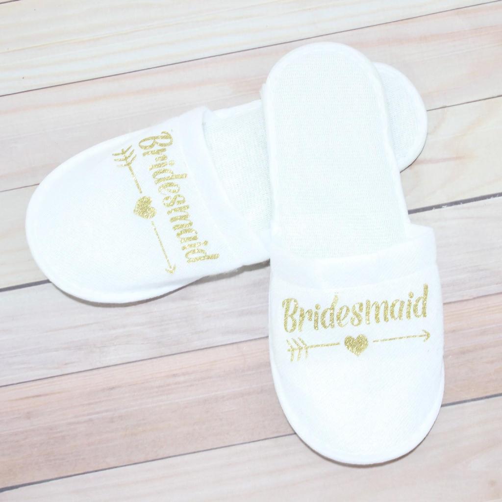 Bridesmaid Wedding Pajama Party Slippers - Colorful Letter Design