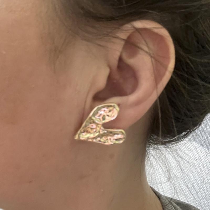 Concave Convex Irregular Heart Earrings for Women Lightweight Alloy Ear Studs Accessory Earwear Accessories for Party