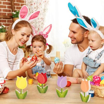 6 יחידות צבעוני עץ דקור כפרי סט בלוק צבעוני עומד מראה מציאותי צבע תוסס