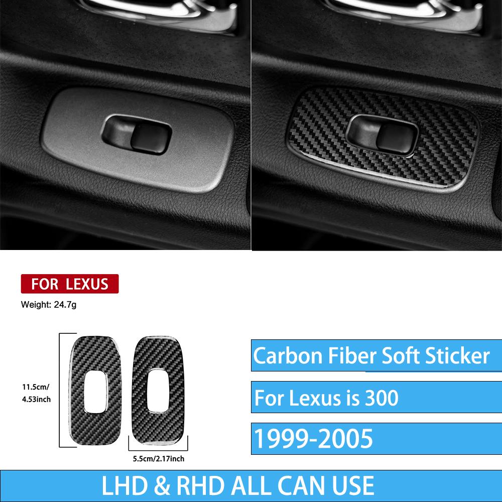Real Carbon Fiber Car Accessories Gear Shift Set Trim Cover Soft Sticker For Lexus is 300 1999 2000 2001 2002 2003 2004 2005
