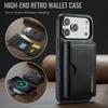 DG.MING M6 Series For iPhone 17 Pro Max Case Magnetic Wallet PU + PC + TPU Phone Cover