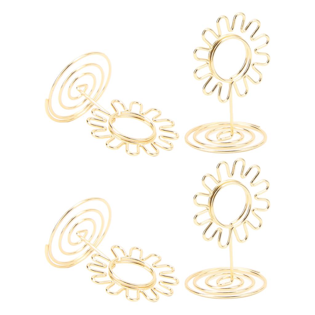 20PCS Wire Table Picture Photo Holder Gold Plated Surface Reusable Table Card Holder for Wedding