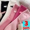 Cute Cat Mink Fleece Super Soft Socks for Women Winter Warm Thicken Coral Plush Socks Thermal Snow Home Sleep Floor Kawaii Sock