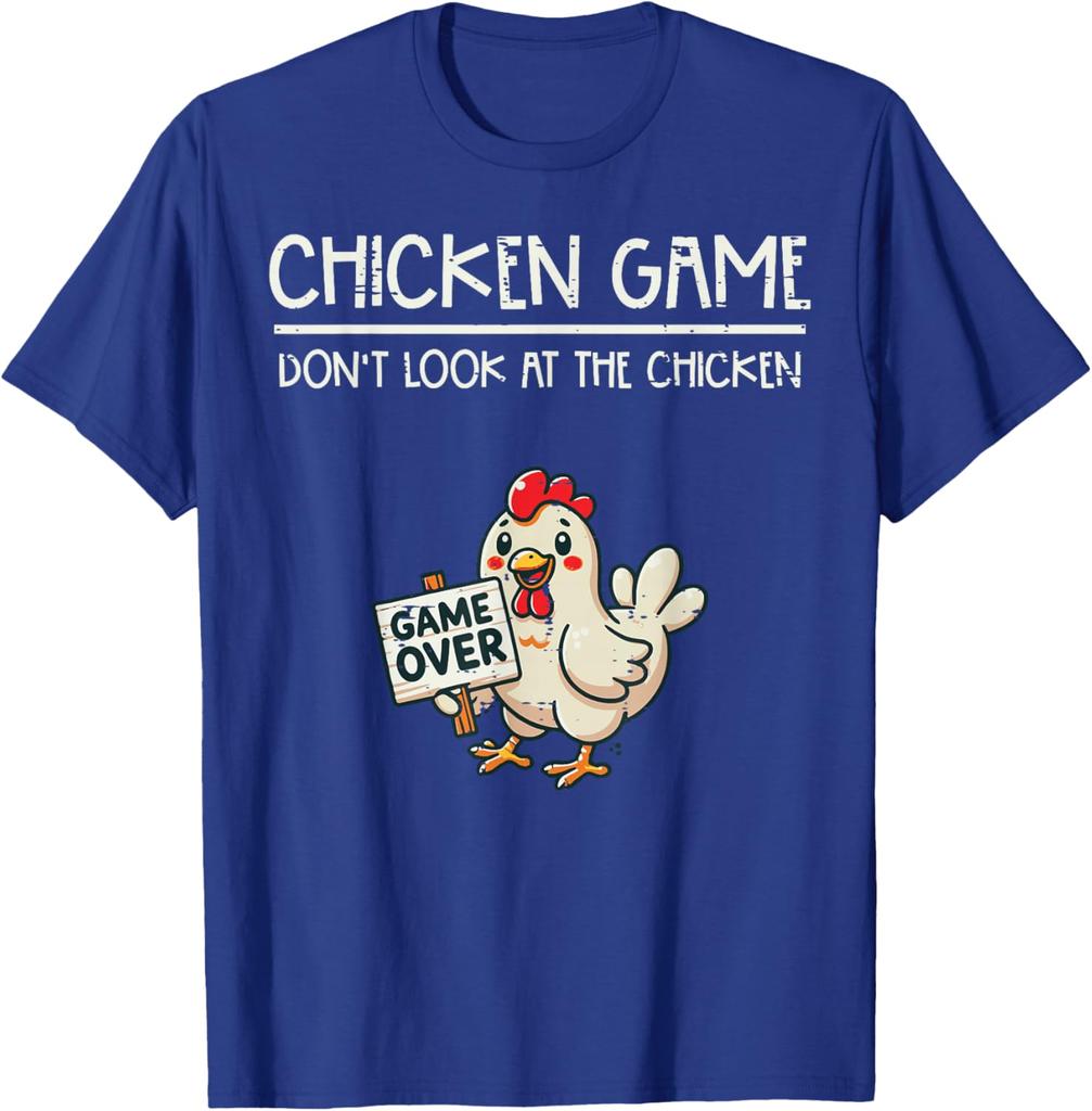 Hahnenspiel Nicht den Hahn ansehen Lustiges Grafik-T-Shirt Lässiges Baumwoll-T-Shirt für Männer Frauen