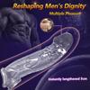 Prezervativ reutilizabil, jucării sexuale - Pompe și jucării sexuale Pennis Extende Cock Sleeve; Enlargers Extensor de penis realist super gros pentru bărbați
