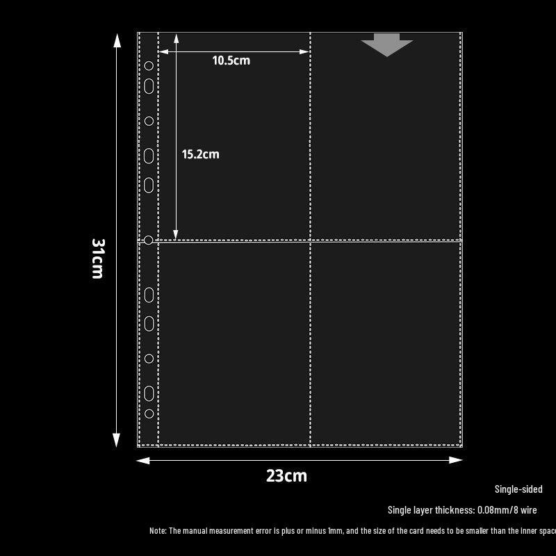 Light & Night 4-Pocket Card Album: Fits 6-Inch Polaroid & A4 Cards, High-Transparency Pages
