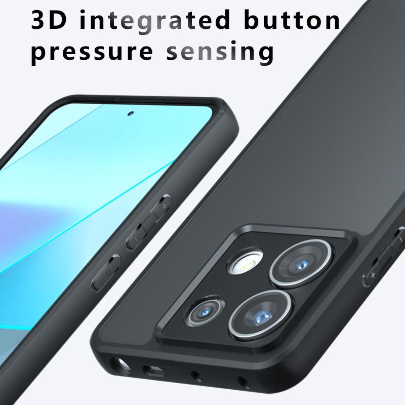 For Xiaomi Redmi Note 13 Pro 5G/Poco X6 5G Case PC+TPU Airbag Protection Frosted Phone Cover