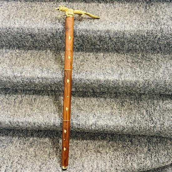 93.98 cm Brass Handle Sticks Fox Collectible wooden walking stick cane Gift for Father, Mother
