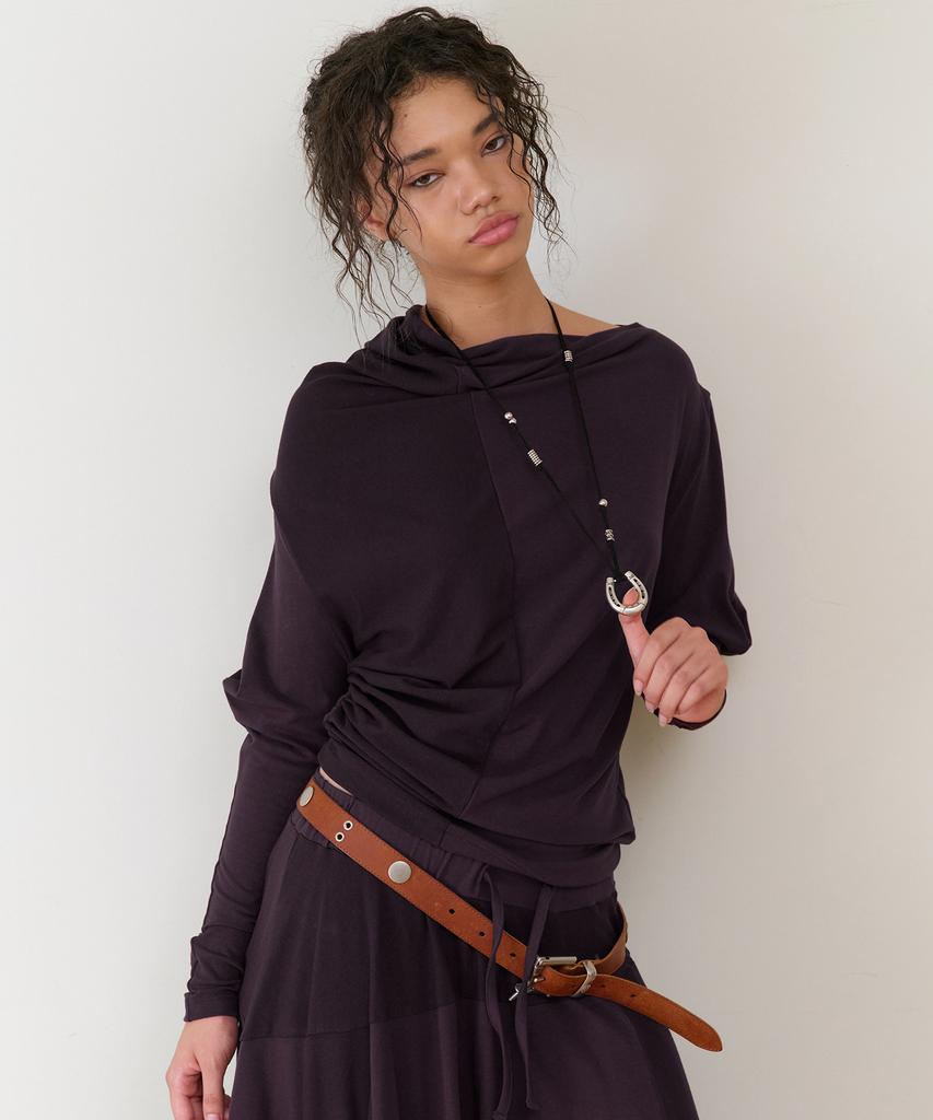 THEVINYLHOUSE Twisted Drape Top(W) Purple