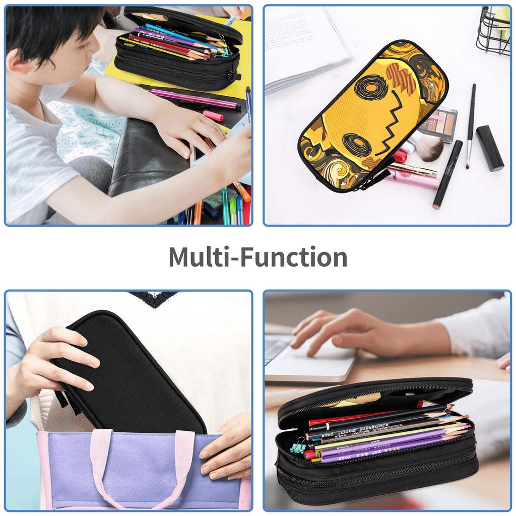 Custom Pokemon Mimikyu Antique Yellow Large Capacity Bags for Child  School Pencil Bag for Boys Gilrs Kids