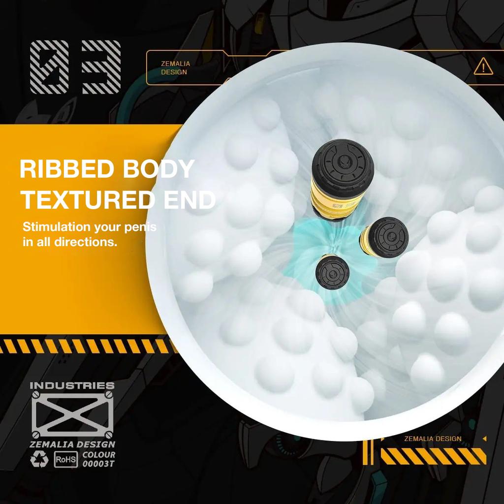 Automatic Vibration Male Masturbator ZEMALIA Vibration Stroker Sleeve 3D Textured Soft Silicone Portable Pocket