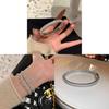 Fashion Minimalist Zircon Buckle Bracelet With Geometric Design For Elegant Office Wear