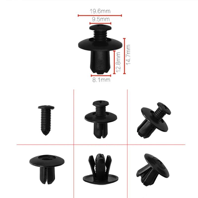 20 Stück Passend für 5MM 6MM 8MM Loch Universelle Auto Stoßstangen Befestigungsklammern Kunststoffschrauben Halteklammern Auto Kotflügel Kofferraum Schmutzfänger Clips
