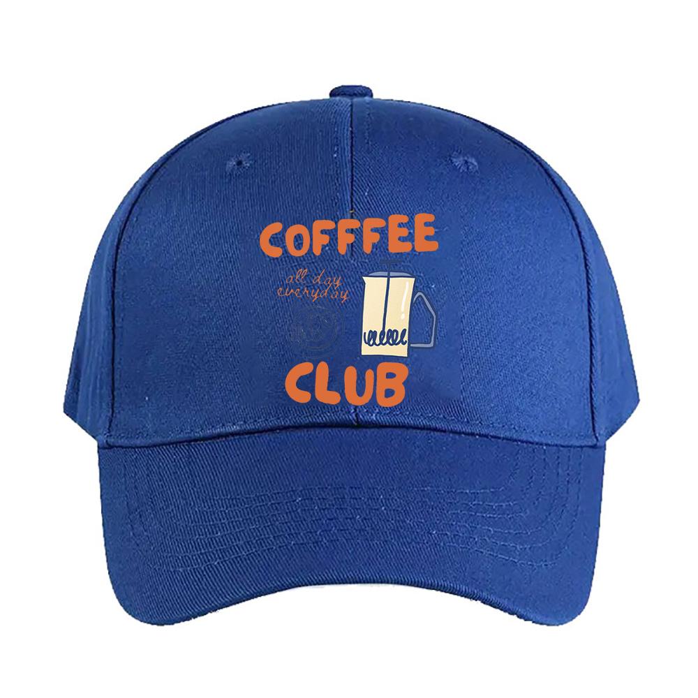 Retro Coffee Club all day everyday Caps Summer Adult Baseball Cap Adjustable with Curved Brim Duckbill Hat Protection Sun Hats