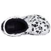 Crocs Baya Lined Clog EVA Printed Round Toe Clogs Unisex clogs White Gray 205975-10M