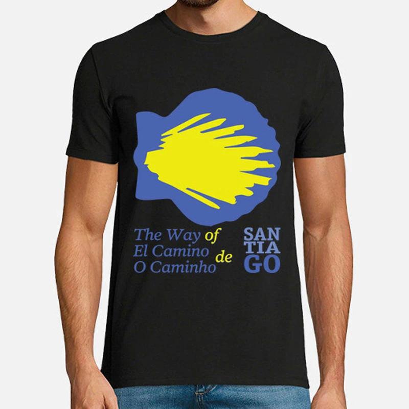 The Way of Santiago Caminho De Santiago TShirt New 100 Cotton Short Sleeve ONeck Harajuku Casual Mens Tshirt Streetwear