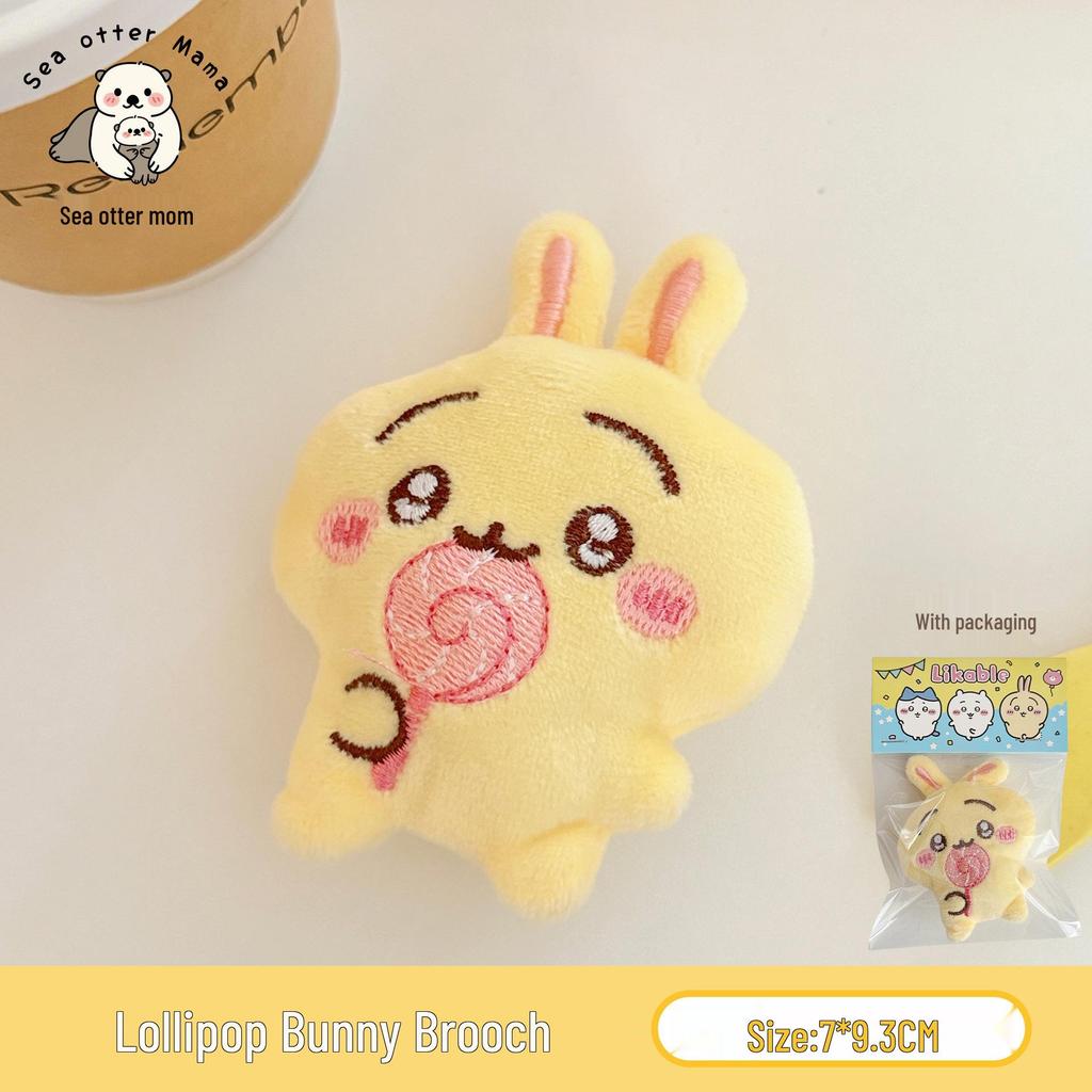 Adorable Plush Cartoon Figurine Brooches & Keychain Charms for Backpacks