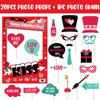 Photo Day Valentines Booth Decor Kit With Paper Frames For Kids Adults Fun Photo