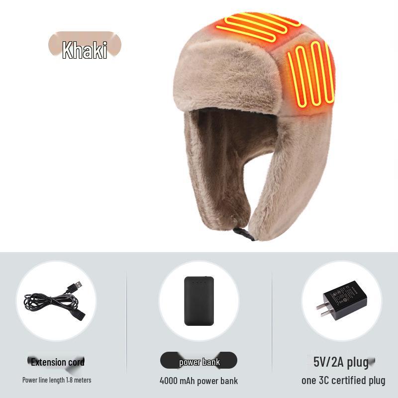 Unisex Heated Velvet Lined Winter Hat with Ear Protection