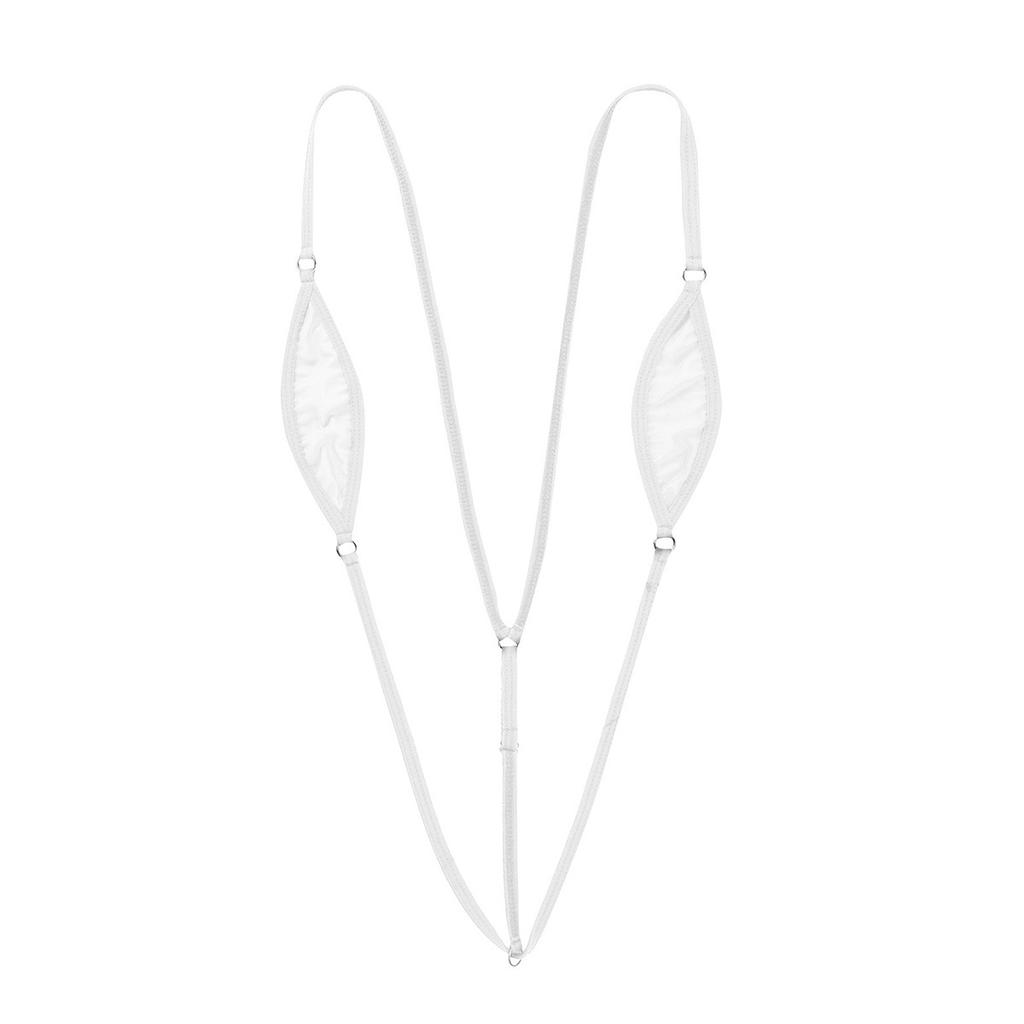 Women One Piece Sheer Lingerie Spaghetti Straps Y Back Mini Micro Thong Bikini for Nightwear Swimwear