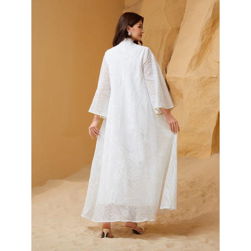 Middle East Evening dress Arab Dubai Dress Robe Mesh Embroidery Sequins Women clothes Tassel Dress Dress