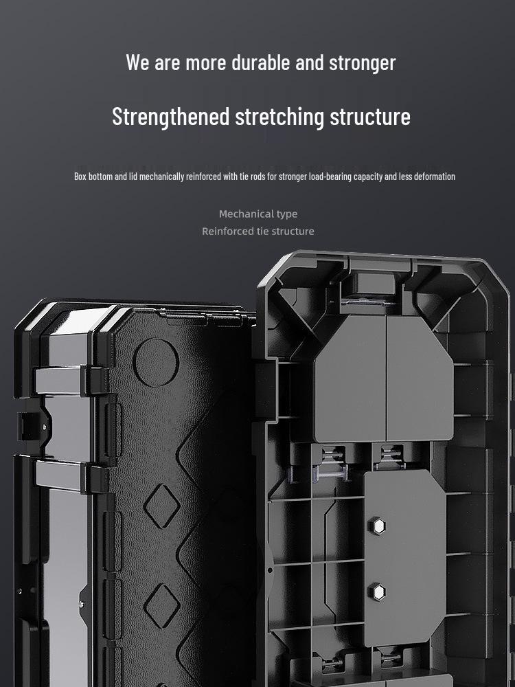 Three-Layer Folding Industrial Grade Stainless Steel Multifunctional Toolbox for Home & Vehicle